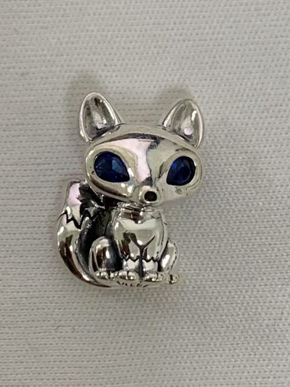 Pandora Blue-Eyed Fox Charm, S925 Silver Jewelry